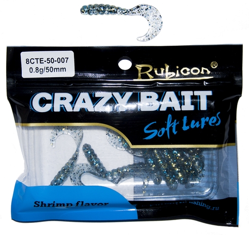Съедобная силиконовая приманка RUBICON Crazy Bait CTE 0.8g, 50mm, цвет 007 (12 шт)