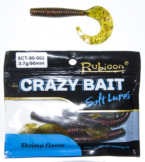 Съедобная силиконовая приманка RUBICON Crazy Bait CT 3.7g, 90mm, цвет 002 (6 шт)