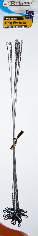 Поводки стальные RUBICON струна с вертлюгом  8 кг 18см (10шт)