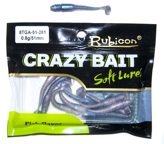 Съедобная силиконовая приманка RUBICON Crazy Bait TGA 0.8g, 51mm, цвет 261 (12 шт)