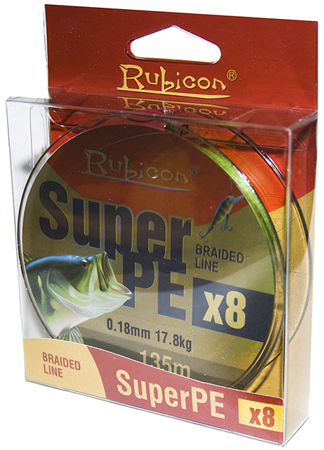 Леска плетеная RUBICON Super PE 8x 135m yellow, d=0,14mm