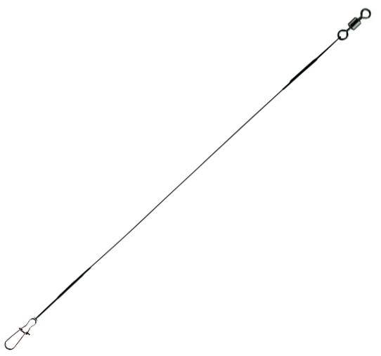 Поводок стальной STAR RIVER нейлон. покр.1x7 12kg, 30cm, Green (Fastlock snap/Rollyng swivel) 5шт