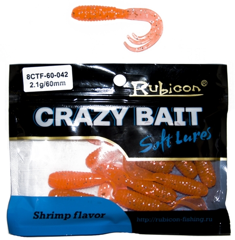 Съедобная силиконовая приманка RUBICON Crazy Bait CTF 2.1g, 60mm, цвет 042 (10 шт)