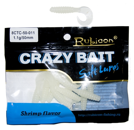 Съедобная силиконовая приманка RUBICON Crazy Bait CTC 1.1g, 50mm, цвет 011 (12 шт)