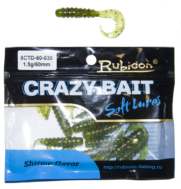 Съедобная силиконовая приманка RUBICON Crazy Bait CTD 1.5g, 60mm, цвет 030 (10 шт)