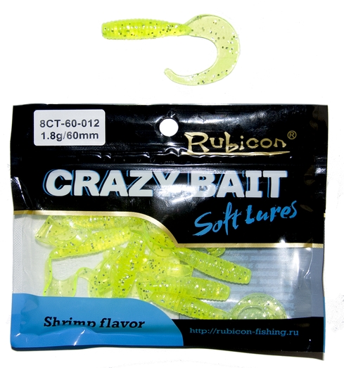 Съедобная силиконовая приманка RUBICON Crazy Bait CT 1.8g, 60mm, цвет 012 (10 шт)