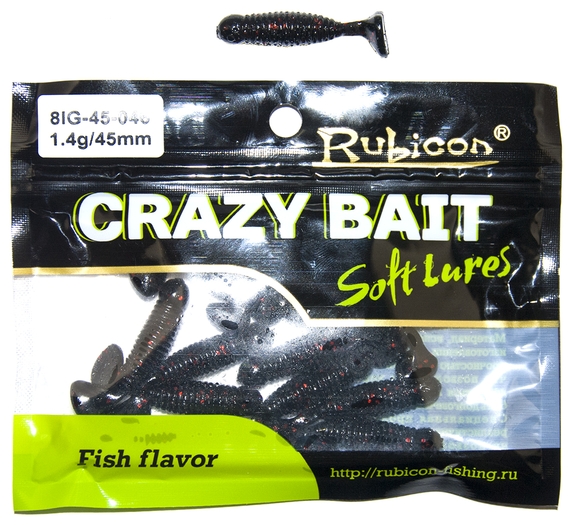 Съедобная силиконовая приманка RUBICON Crazy Bait IG 1.4g, 45mm, цвет 046 (12 шт)