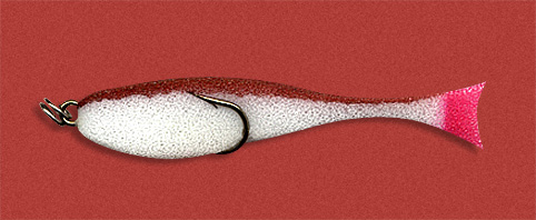 Рыба поролоновая с двойным кр.  6см бело-корич