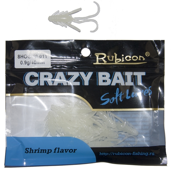 Съедобная силиконовая приманка RUBICON Crazy Bait HOG 0.9g, 40mm, цвет 011 (12 шт)