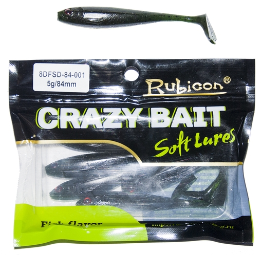 Съедобная силиконовая приманка RUBICON Crazy Bait DFSD 5g, 84mm, цвет 001 (6 шт)
