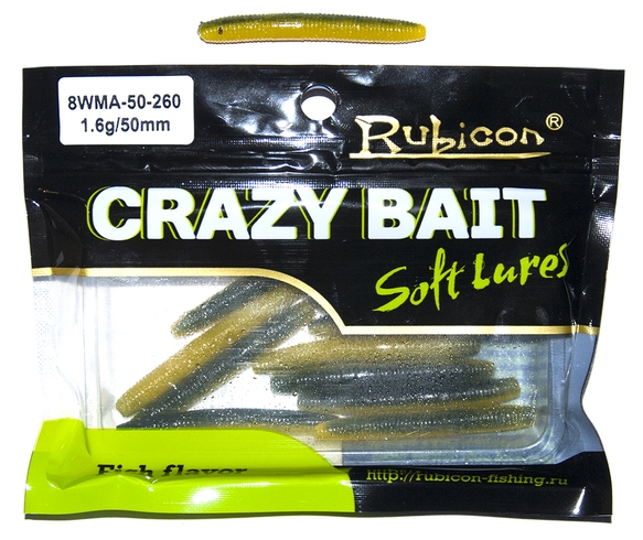 Съедобная силиконовая приманка RUBICON Crazy Bait WMA 1.6g, 50mm, цвет 260 (12 шт)