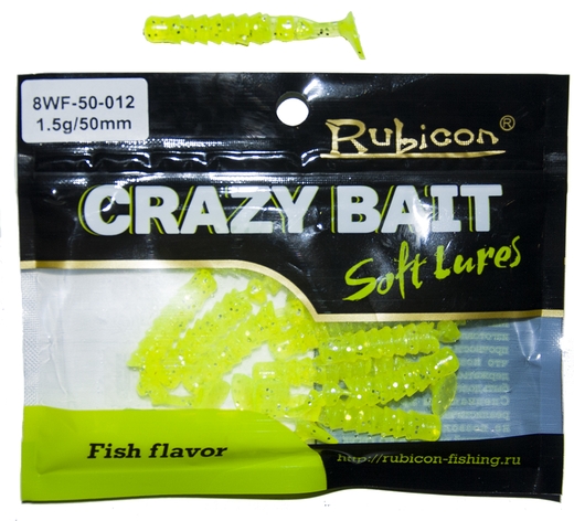 Съедобная силиконовая приманка RUBICON Crazy Bait WF 1.5g, 50mm, цвет 012 (12 шт)