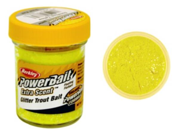 Паста Berkley Powerbait Extra Scent Glitter Trout Bait (Ярко желтый)