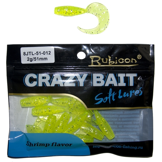 Съедобная силиконовая приманка RUBICON Crazy Bait JTL 2g, 51mm, цвет 012 (10 шт)
