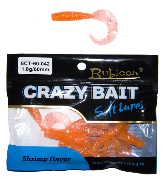 Съедобная силиконовая приманка RUBICON Crazy Bait CT 1.8g, 60mm, цвет 042 (10 шт)