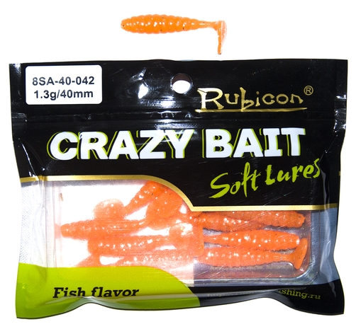 Съедобная силиконовая приманка RUBICON Crazy Bait SA 1.3g, 40mm, цвет 042 (12 шт)