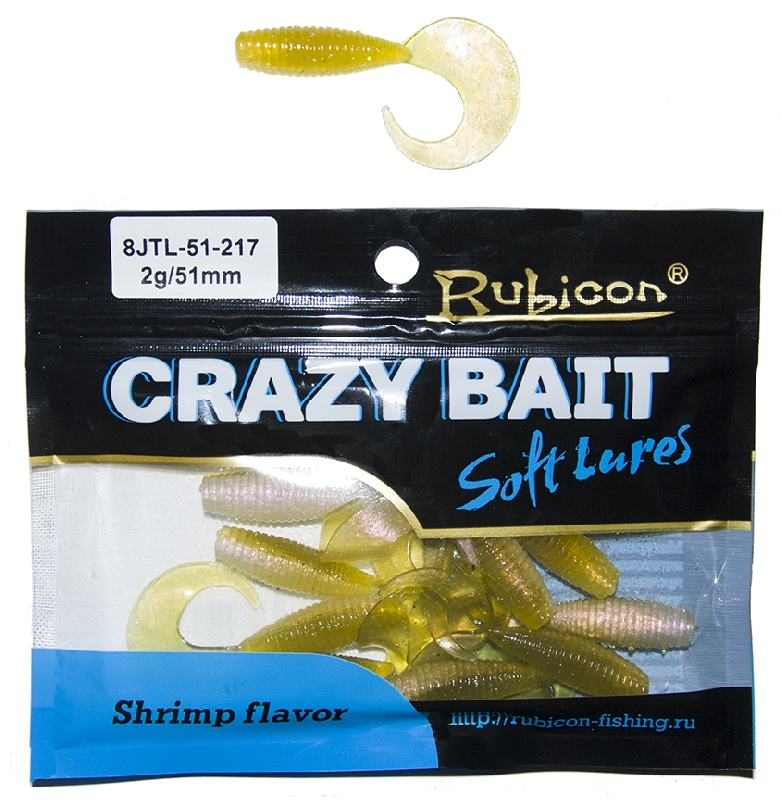 Съедобная силиконовая приманка RUBICON Crazy Bait JTL 2g, 51mm, цвет 217 (10 шт)