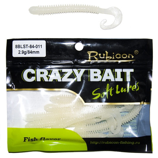 Съедобная силиконовая приманка RUBICON Crazy Bait BLST 2.9g, 84mm, цвет 011 (8 шт)