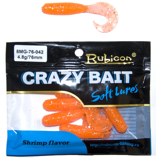 Съедобная силиконовая приманка RUBICON Crazy Bait MG 4.8g, 76mm, цвет 042 (6 шт)