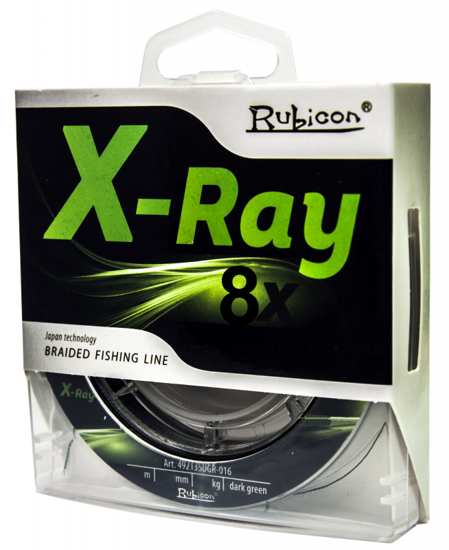 Леска плетеная X-Ray 8x 135m dark-green, 0,25 mm