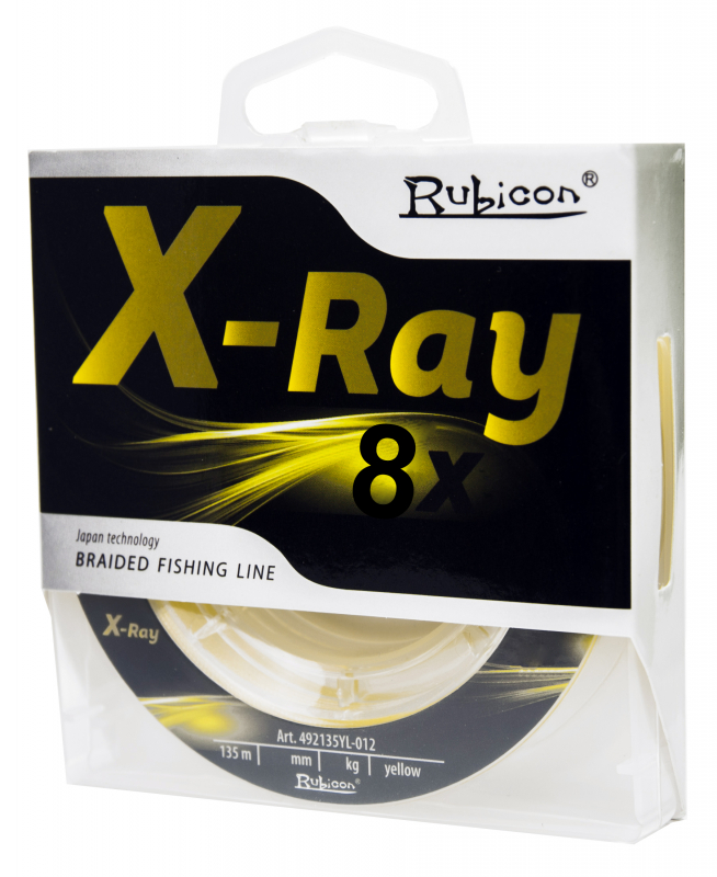 Леска плетеная X-Ray 8x 135m yellow, 0,16 mm