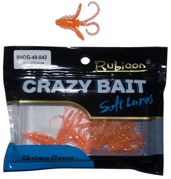 Съедобная силиконовая приманка RUBICON Crazy Bait HOG 0.9g, 40mm, цвет 042 (12 шт)