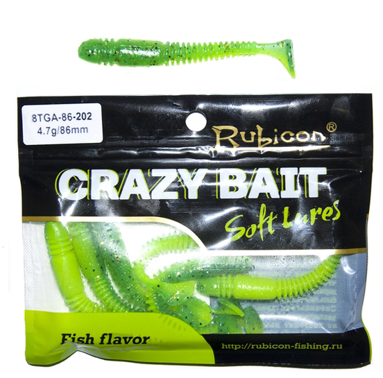 Съедобная силиконовая приманка RUBICON Crazy Bait TGA 4.7g, 86mm, цвет 202 (6 шт)