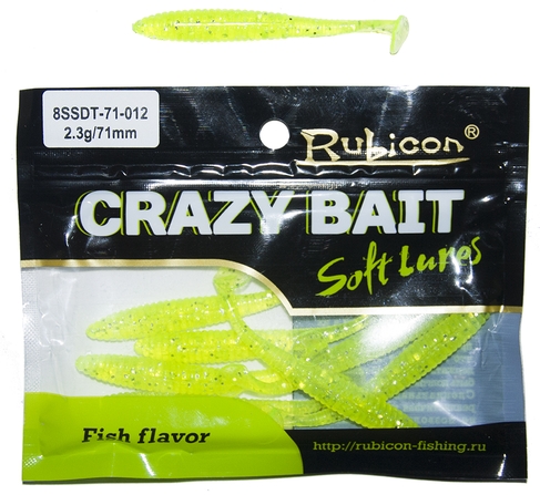 Съедобная силиконовая приманка RUBICON Crazy Bait SSDT 2.3g, 71mm, цвет 012 (8 шт)