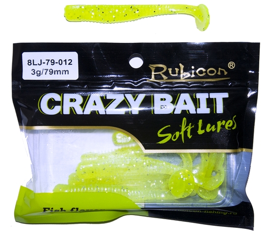 Съедобная силиконовая приманка RUBICON Crazy Bait LJ 3g, 79mm, цвет 012 (8 шт)