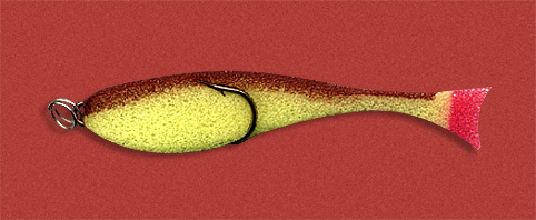 Рыба поролоновая с двойным кр.  7см желто-корич