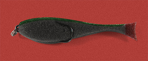 Рыба поролоновая с двойным кр.  8см сер/зелен