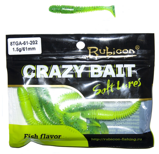 Съедобная силиконовая приманка RUBICON Crazy Bait TGA 1.5g, 61mm, цвет 202 (10 шт)