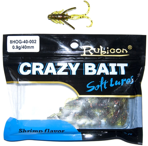 Съедобная силиконовая приманка RUBICON Crazy Bait HOG 0.9g, 40mm, цвет 002 (12 шт)