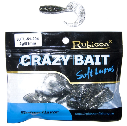 Съедобная силиконовая приманка RUBICON Crazy Bait JTL 2g, 51mm, цвет 204 (10 шт)