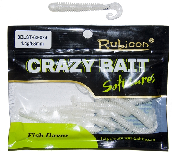 Съедобная силиконовая приманка RUBICON Crazy Bait BLST 1.4g, 63mm, цвет 024 (10 шт)