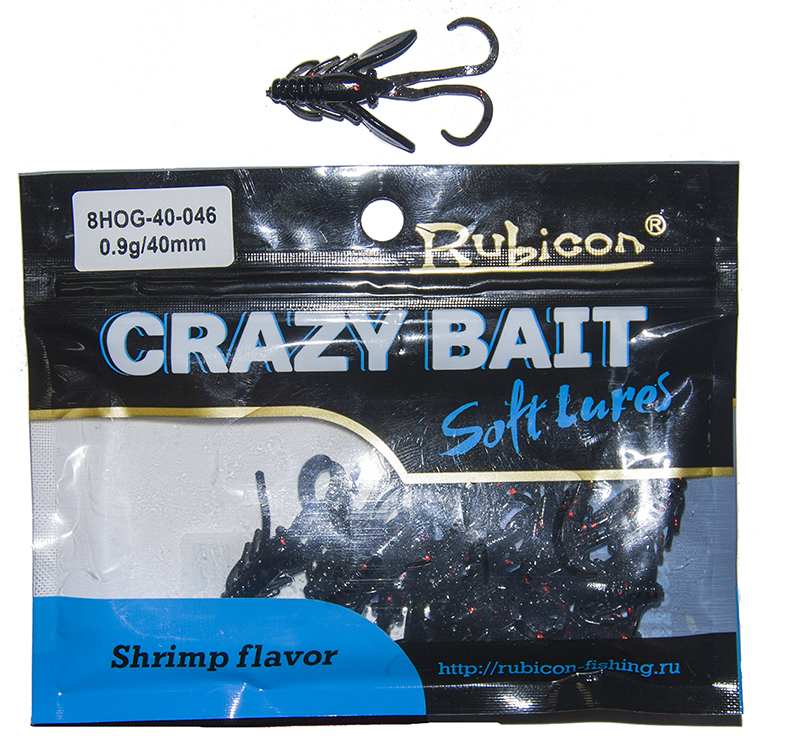 Съедобная силиконовая приманка RUBICON Crazy Bait HOG 0.9g, 40mm, цвет 046 (12 шт)