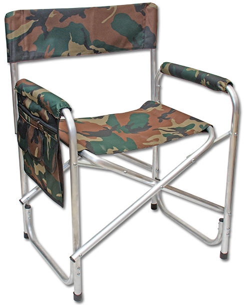 Кресло складное Кедр AKS-02 с карманом на подлокотнике (56х57х50 см) алюминий 22 мм
