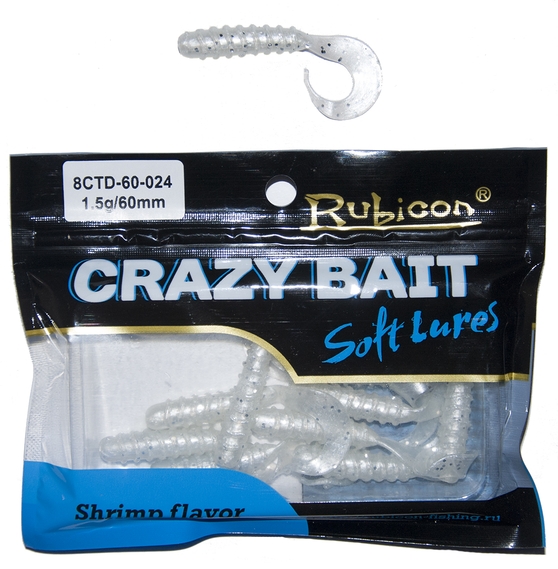 Съедобная силиконовая приманка RUBICON Crazy Bait CTD 1.5g, 60mm, цвет 024 (10 шт)
