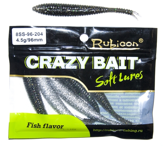 Съедобная силиконовая приманка RUBICON Crazy Bait SS 4.5g, 96mm, цвет 204 (6 шт)