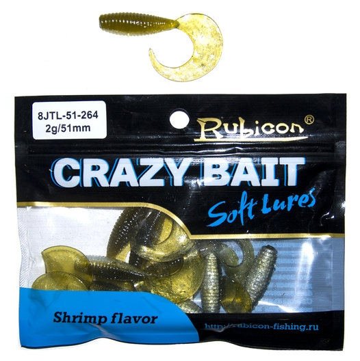 Съедобная силиконовая приманка RUBICON Crazy Bait JTL 2g, 51mm, цвет 264 (10 шт)