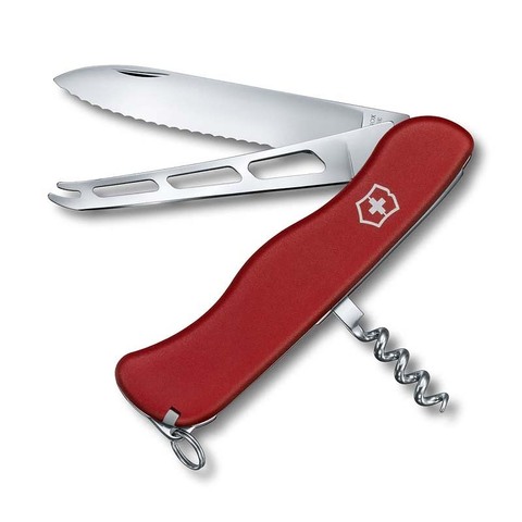 Нож Victorinox Cheese Knife, 111 мм, 6 функций, красный