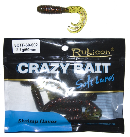 Съедобная силиконовая приманка RUBICON Crazy Bait CTF 2.1g, 60mm, цвет 002 (10 шт)