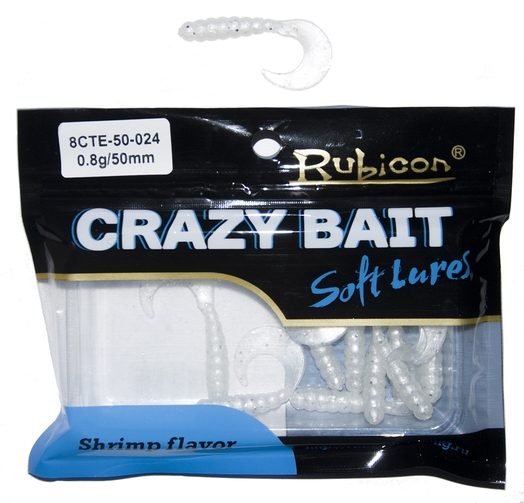 Съедобная силиконовая приманка RUBICON Crazy Bait CTE 0.8g, 50mm, цвет 024 (12 шт)