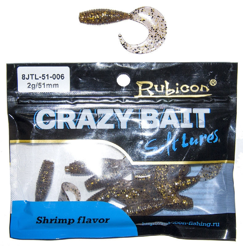 Съедобная силиконовая приманка RUBICON Crazy Bait JTL 2g, 51mm, цвет 006 (10 шт)