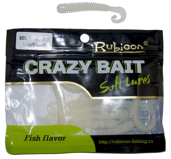 Съедобная силиконовая приманка RUBICON Crazy Bait BLST 1.4g, 63mm, цвет 011 (10 шт)