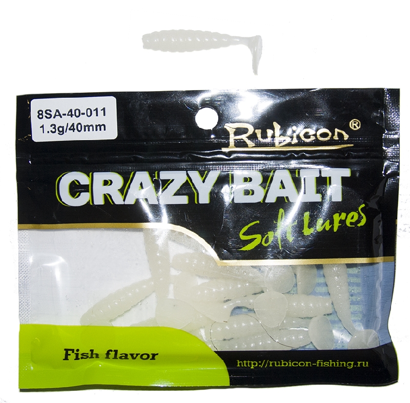 Съедобная силиконовая приманка RUBICON Crazy Bait SA 1.3g, 40mm, цвет 011 (12 шт)