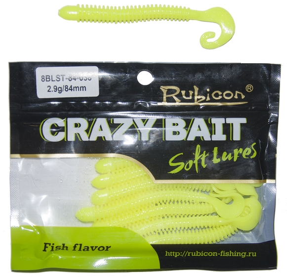 Съедобная силиконовая приманка RUBICON Crazy Bait BLST 2.9g, 84mm, цвет 038 (8 шт)