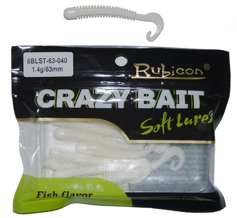 Съедобная силиконовая приманка RUBICON Crazy Bait BLST 1.4g, 63mm, цвет 040 (10 шт)