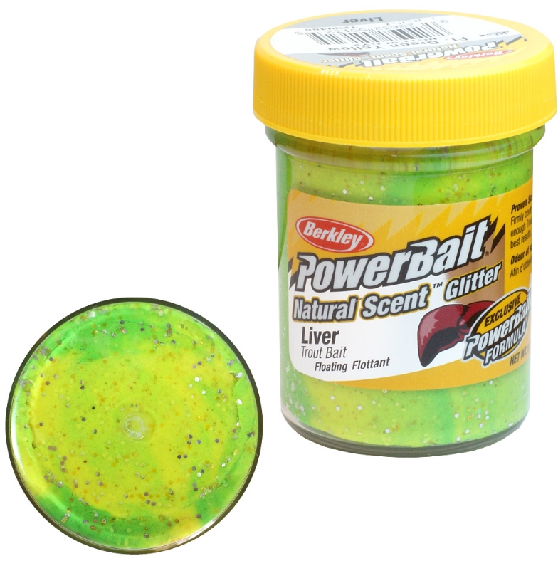Паста Berkley PowerBait Natural Scent Trout Bait (печень/флуоресцентный зеленый/желтый)