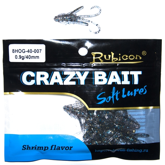 Съедобная силиконовая приманка RUBICON Crazy Bait HOG 0.9g, 40mm, цвет 007 (12 шт)